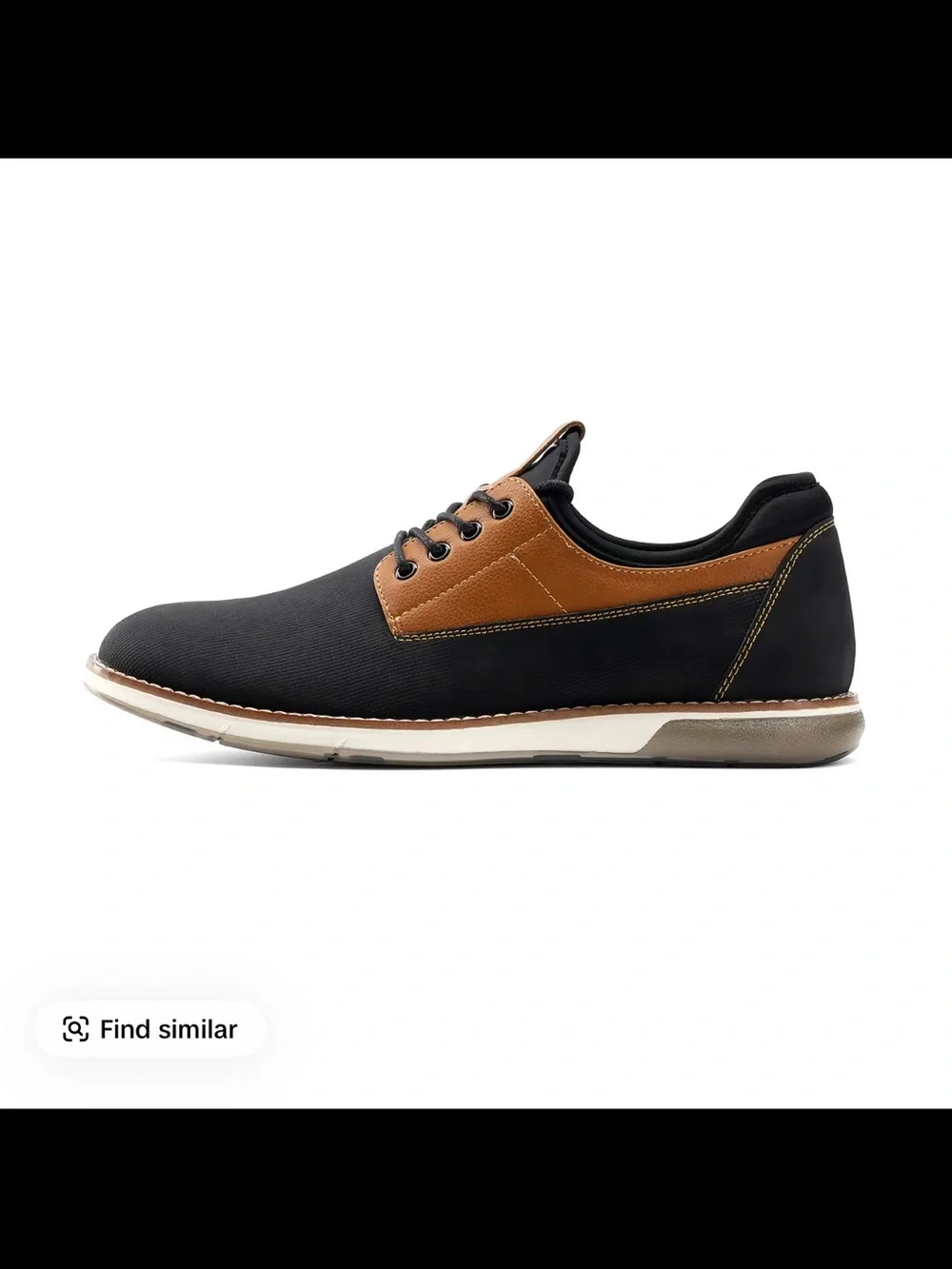Men's Black and Brown Casual Derby Lace-Up Shoes